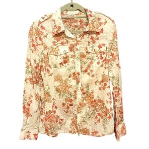 Tory Burch Women's Size Small Button Down Shirt Floral Blouse
